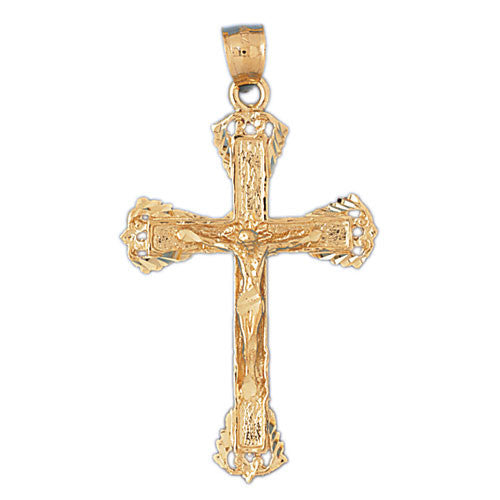 14K GOLD RELIGIOUS CHARM - CRUCIFIX #8376