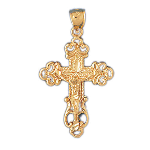 14K GOLD RELIGIOUS CHARM - CRUCIFIX #8381