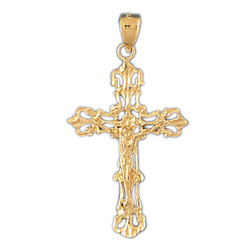 14K GOLD RELIGIOUS CHARM - CRUCIFIX #8382