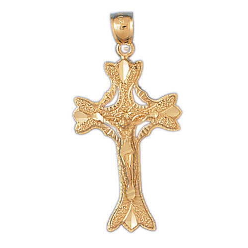 14K GOLD RELIGIOUS CHARM - CRUCIFIX #8383