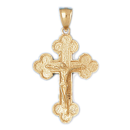 14K GOLD RELIGIOUS CHARM - CRUCIFIX #8415