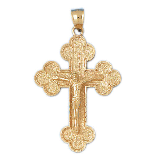 14K GOLD RELIGIOUS CHARM - CRUCIFIX #8416