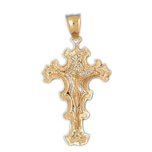 14K GOLD RELIGIOUS CHARM - CRUCIFIX #8417