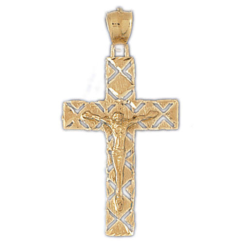 14K GOLD RELIGIOUS CHARM - CRUCIFIX #8420