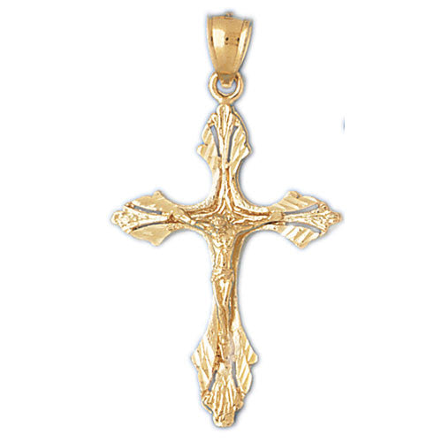 14K GOLD RELIGIOUS CHARM - CRUCIFIX #8421