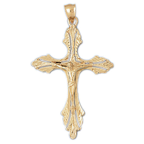 14K GOLD RELIGIOUS CHARM - CRUCIFIX #8422
