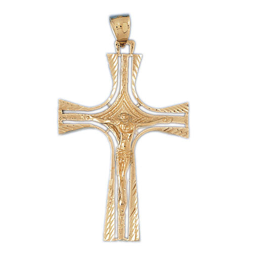 14K GOLD RELIGIOUS CHARM - CRUCIFIX #8426