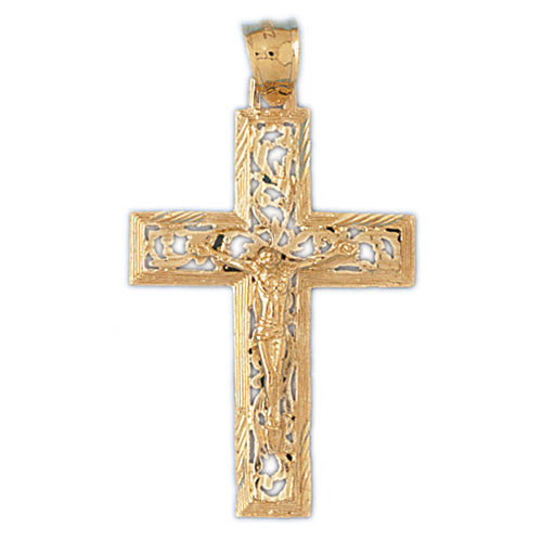 14K GOLD RELIGIOUS CHARM - CRUCIFIX #8431