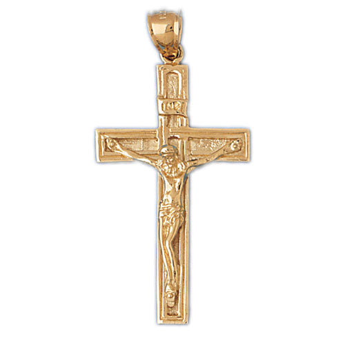 14K GOLD RELIGIOUS CHARM - CRUCIFIX #8440