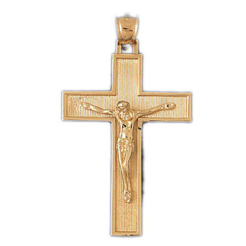 14K GOLD RELIGIOUS CHARM - CRUCIFIX #8442