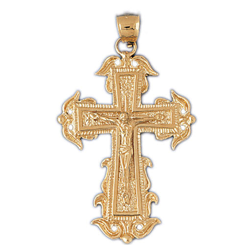 14K GOLD RELIGIOUS CHARM - CRUCIFIX #8443