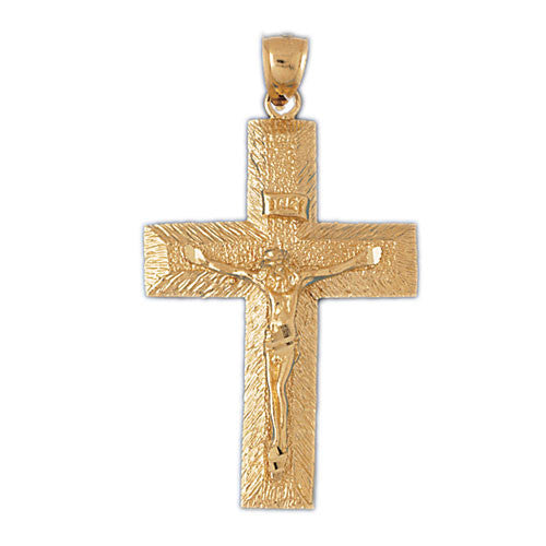 14K GOLD RELIGIOUS CHARM - CRUCIFIX #8445