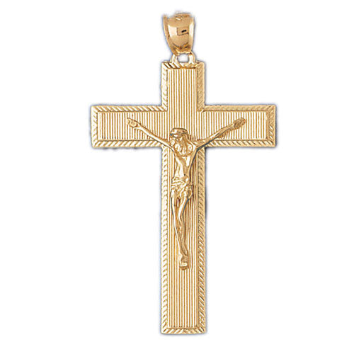 14K GOLD RELIGIOUS CHARM - CRUCIFIX #8446