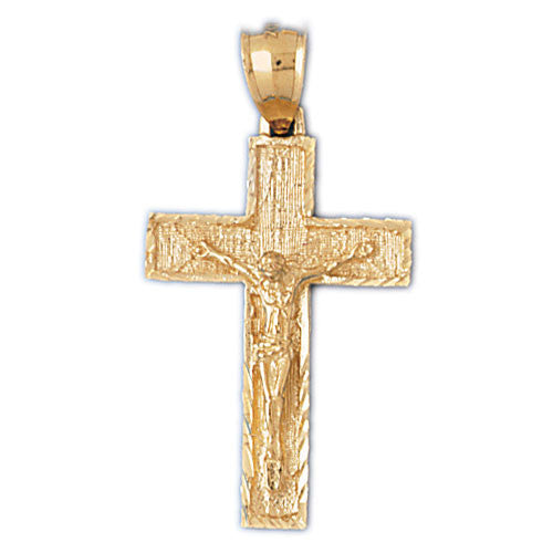 14K GOLD RELIGIOUS CHARM - CRUCIFIX #8448