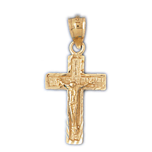 14K GOLD RELIGIOUS CHARM - CRUCIFIX #8450