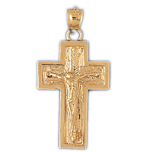 14K GOLD RELIGIOUS CHARM - CRUCIFIX #8452