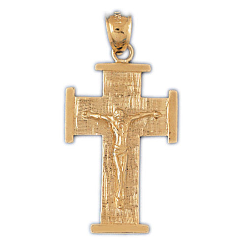 14K GOLD RELIGIOUS CHARM - CRUCIFIX #8453