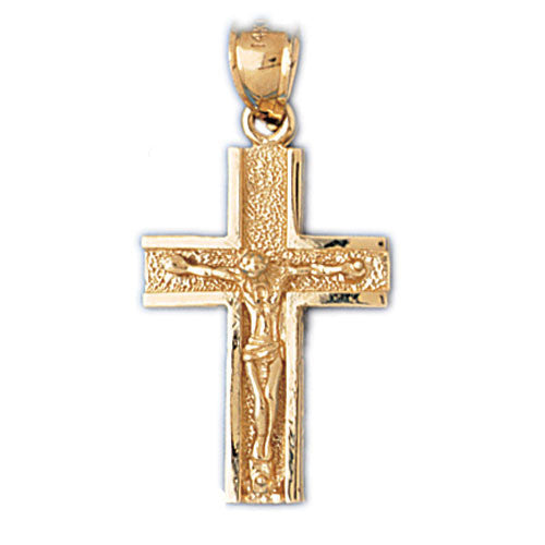 14K GOLD RELIGIOUS CHARM - CRUCIFIX #8456