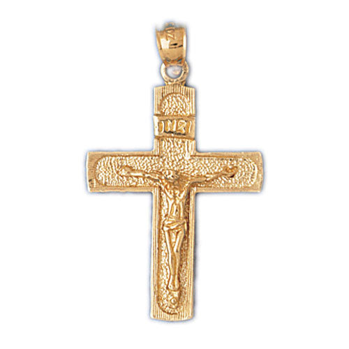 14K GOLD RELIGIOUS CHARM - CRUCIFIX #8457