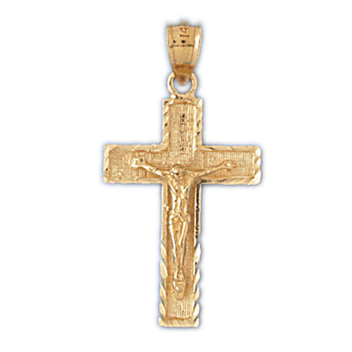14K GOLD RELIGIOUS CHARM - CRUCIFIX #8460