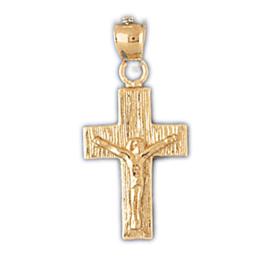 14K GOLD RELIGIOUS CHARM - CRUCIFIX #8461