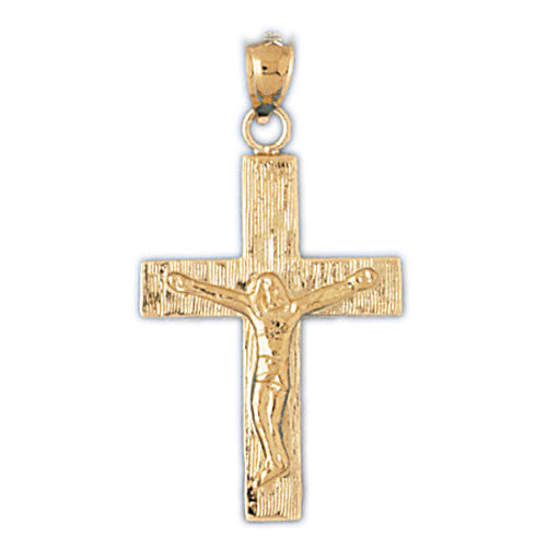 14K GOLD RELIGIOUS CHARM - CRUCIFIX #8462