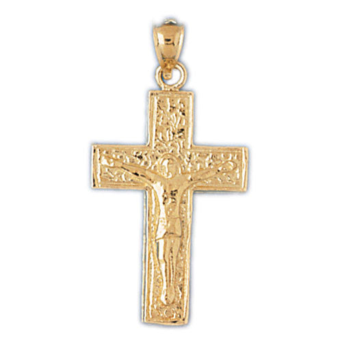 14K GOLD RELIGIOUS CHARM - CRUCIFIX #8463