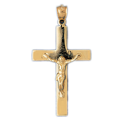 14K GOLD RELIGIOUS CHARM - CRUCIFIX #8464
