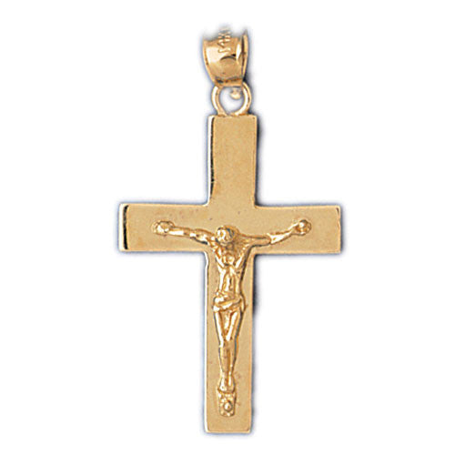 14K GOLD RELIGIOUS CHARM - CRUCIFIX #8465