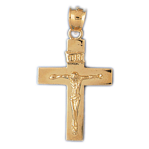 14K GOLD RELIGIOUS CHARM - CRUCIFIX #8467