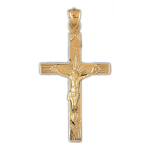 14K GOLD RELIGIOUS CHARM - CRUCIFIX #8469