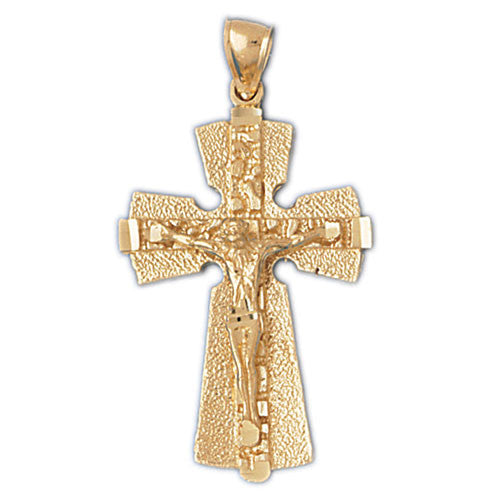 14K GOLD RELIGIOUS CHARM - CRUCIFIX #8471