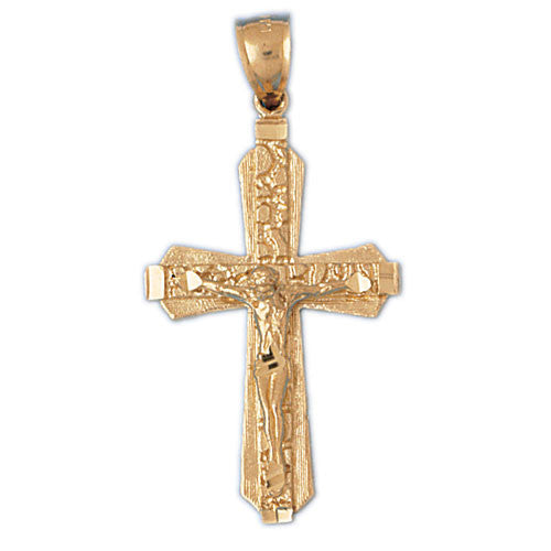 14K GOLD RELIGIOUS CHARM - CRUCIFIX #8472