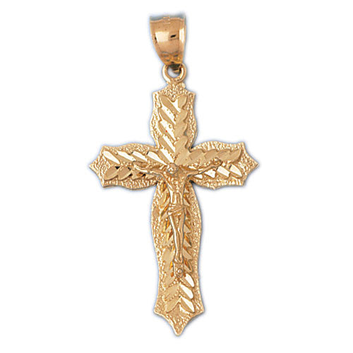 14K GOLD RELIGIOUS CHARM - CRUCIFIX #8473