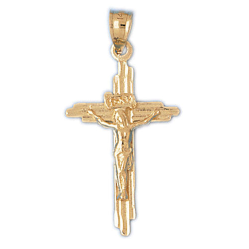 14K GOLD RELIGIOUS CHARM - CRUCIFIX #8479