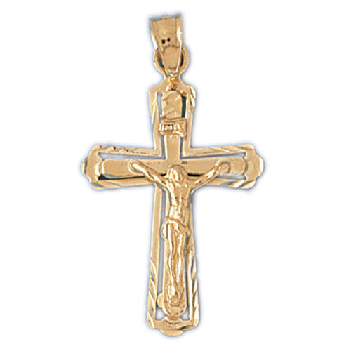 14K GOLD RELIGIOUS CHARM - CRUCIFIX #8481