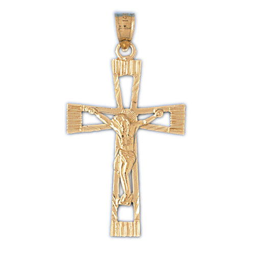 14K GOLD RELIGIOUS CHARM - CRUCIFIX #8482