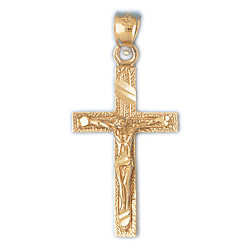 14K GOLD RELIGIOUS CHARM - CRUCIFIX #8486