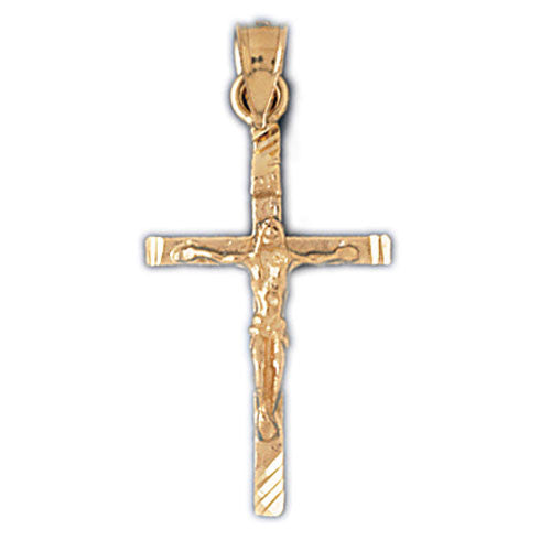 14K GOLD RELIGIOUS CHARM - CRUCIFIX #8490