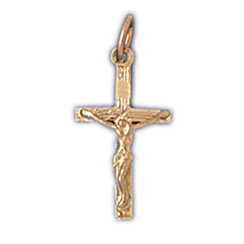 14K GOLD RELIGIOUS CHARM - CRUCIFIX #8491