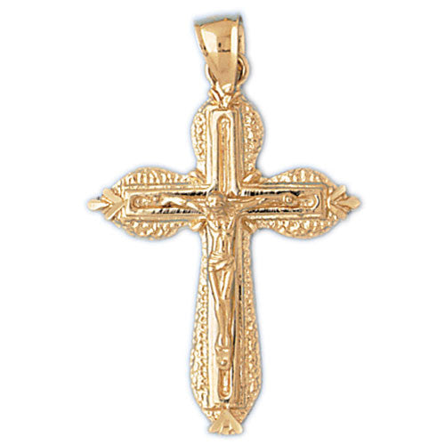 14K GOLD RELIGIOUS CHARM - CRUCIFIX #8493