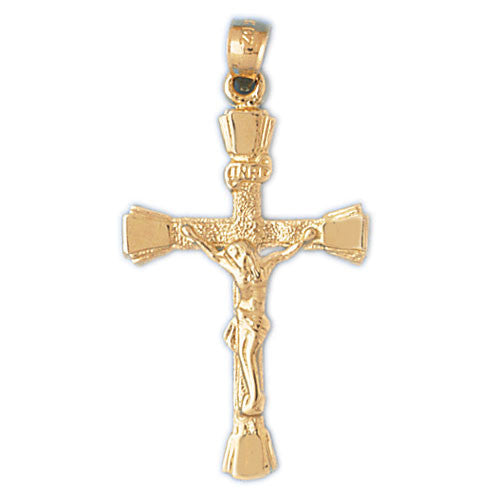 14K GOLD RELIGIOUS CHARM - CRUCIFIX #8495