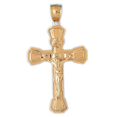 14K GOLD RELIGIOUS CHARM - CRUCIFIX #8496