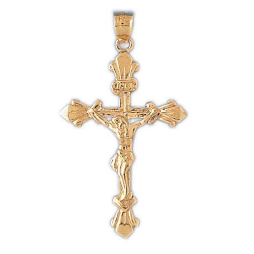 14K GOLD RELIGIOUS CHARM - CRUCIFIX #8497