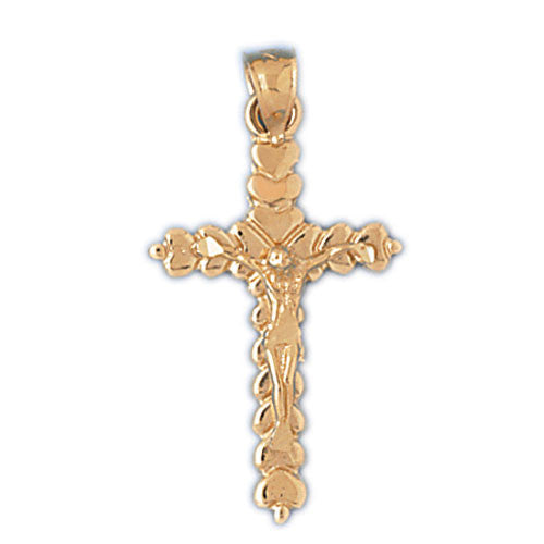 14K GOLD RELIGIOUS CHARM - CRUCIFIX #8498