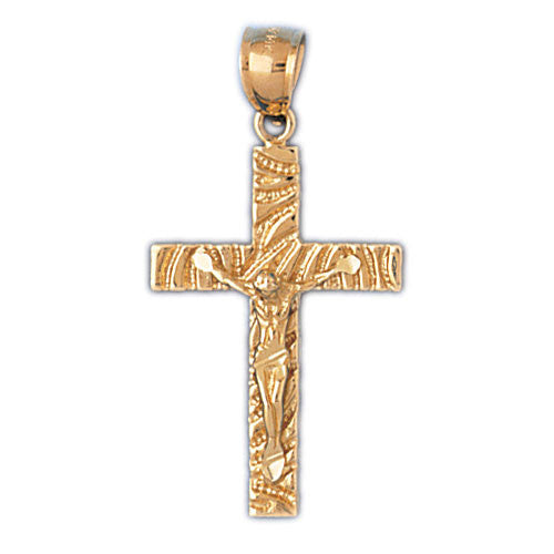 14K GOLD RELIGIOUS CHARM - CRUCIFIX #8502