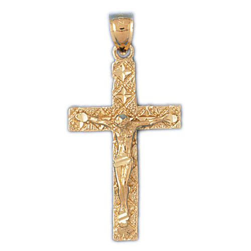 14K GOLD RELIGIOUS CHARM - CRUCIFIX #8503