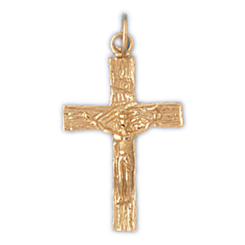 14K GOLD RELIGIOUS CHARM - CRUCIFIX #8506