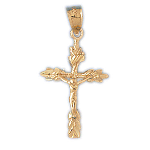 14K GOLD RELIGIOUS CHARM - CRUCIFIX #8507
