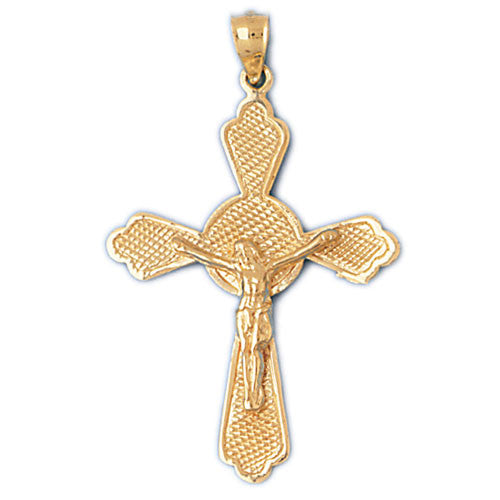 14K GOLD RELIGIOUS CHARM - CRUCIFIX #8508